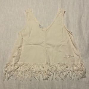 American Eagle Distressed Fringe Tank Top